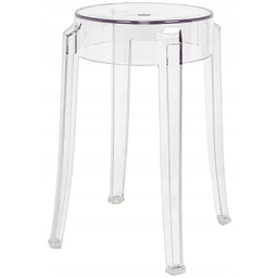 Stołek Charles 46 transparentny poliwęglan