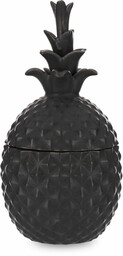Figurka ceramiczna ananas czarna z pokrywką 19x10x10cm 152477