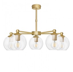 Żyrandol złoty z przeźroczystymi kulami KLT-S5