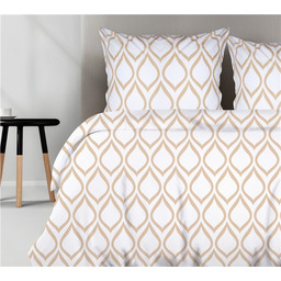 Greno Pościel bawełniana 220x200 Lol beżowa biała Premium