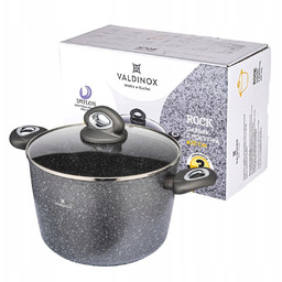 Garnek tradycyjny z powłoką marmurkową non-stick Valdinox Rock