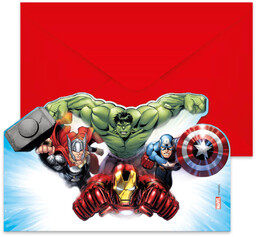 Zaproszenia urodzinowe Avengers - 6 szt.