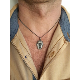 Wisior srebrny - Maska mała szara