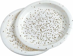 Homéa, Zestaw 6 talerzy kartonowych D18,5Cm Złoty Konfetti