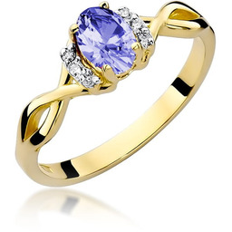 Złoty pierścionek Tanzanit 0,40ct żółte złoto pr. 585