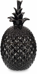Figurka ceramiczna ananas czarna z pokrywką 23x12x12cm 152473