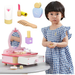 Viga Toys VIGA Drewniana Toaletka Różowa Do Makijażu
