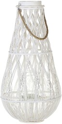 Beliani Lampion dekoracyjny bambusowy 75 cm biały