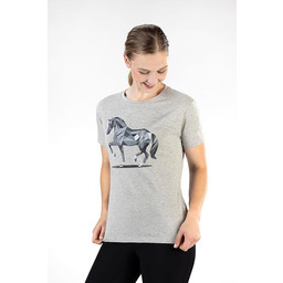 Damski T-shirt Graphical Horse jasnoszary melanż