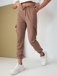 Spodnie damskie dresowe FLAYON kamelowe Dstreet UY2061-L/XL