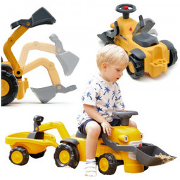 FALK Jeździk Traktor Komatsu z Łyżką Koparką