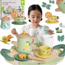 Classic World Drewniany Zestaw Do Herbaty 14 El.