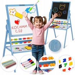 Tablica Dwustronna Edukacyjna Dla Dzieci Magnetyczna Kredowa Akcesoria