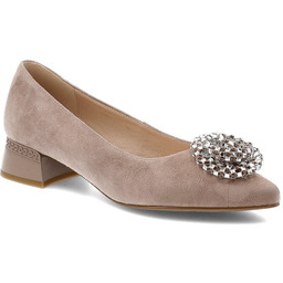 S.Barski Czółenka damskie, cholewka ze skóry naturalnej