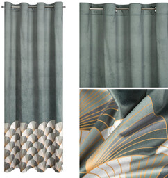 Zasłona 140 x 250 Design91 Welwet Gina Stalowy