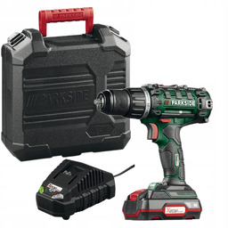 Wiertarko-wkrętarka Parkside Pabs 20-Li 20V +Akumulator +Ładowarka +walizka