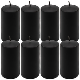 ŚWIECE STOŁOWE CZARNE 8 SZT 10x5CM DEKORARCYJNE ŚWIECZKI