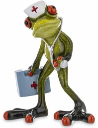 Figurka dekoracyjna żaba lekarz 13x10x8,5cm 162134