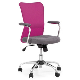 Fotel biurowy siatka różowy / szary Andy