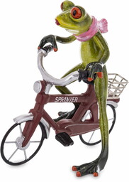 Figurka dekoracyjna żaba na rowerku rowerze 16,5x11,5x15,5cm 162136
