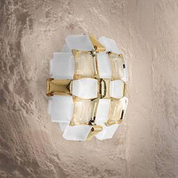 Slamp Kinkiet designerski Mida, możliwość ściemniania, mosiężny /