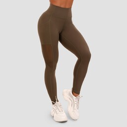 GymBeam Damskie legginsy Mesh Panel Olive