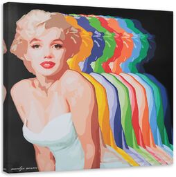 Obraz na płótnie, Marilyn Monroe z kolorowymi cieniami