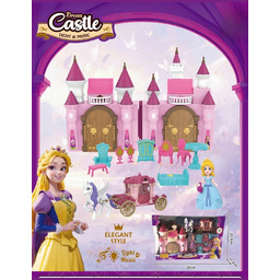 Zamek księżniczki z karocą i mebelkami, zamek