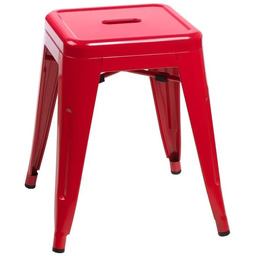 Edinos Czerwony metalowy taboret kwadratowy loft K2-L65