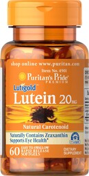 Luteina 20 mg, Puritans Pride, 60 kapsułek