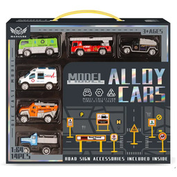 Zestaw samochodzików metalowych - samochody użyteczności publicznej, metalowe