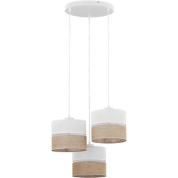 Lampa wisząca boho biało-brązowa 3-punktowa LINOBIANCO 6575 -