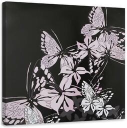 Obraz na płótnie, Jasno różowe motyle 30x30