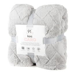 Design 91 Koc narzuta 150x200 Caro srebrny