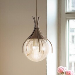 Avonni Lampa wisząca Sinka, bursztyn/złoto antyczne, Ø 13