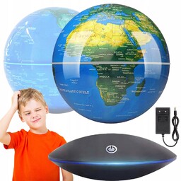 Magnetyczny Globus Lampka Nocna Led Obrotową Kulą Ziemską