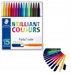 PISAKI FLAMASTRY STAEDTLER 15KOL. TRIPLUS METAL BO