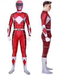Strój Kostium Geki Czerwony Power Rangers 152/158