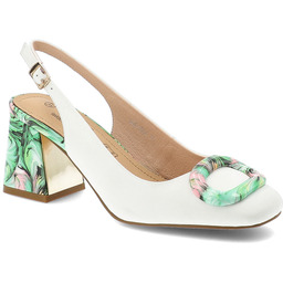 S.Barski Czółenka damskie, cholewka ze skóry naturalnej