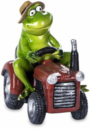 Figurka dekoracyjna żaba rolnik na traktorze 15,5x9x14,5 131144