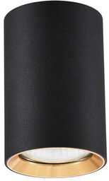 Tuba sufitowa czarna ze złotym ringiem MANACOR 9