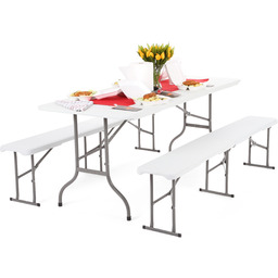 Zestaw cateringowy stół 180 cm + 2 ławki