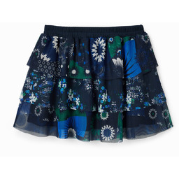 Spódnica mini tiul kwiaty