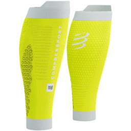 COMPRESSPORT Opaski kompresyjne na łydki R2V3 safe yellow/white