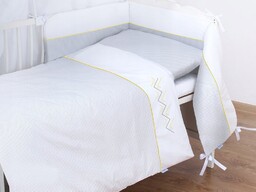 Pościel do Łóżeczka z Ochraniaczem 100x135 Bianco