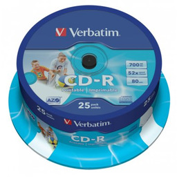 VERBATIM Płyta Azo Printable CD-R, 700 MB, 52x