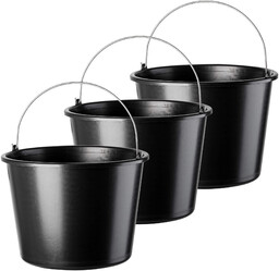 Wiadro budowlane Bado 16L, czarne 3 szt.