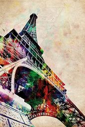 Eiffel Tower Watercolor plakat Michael Tompsett