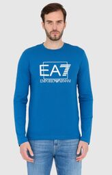 EA7 Niebieski męski bawełniany longsleeve