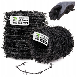 Drut Kolczasty Oc Pcv Dwużyłowy fi 2,5mm Kłębek